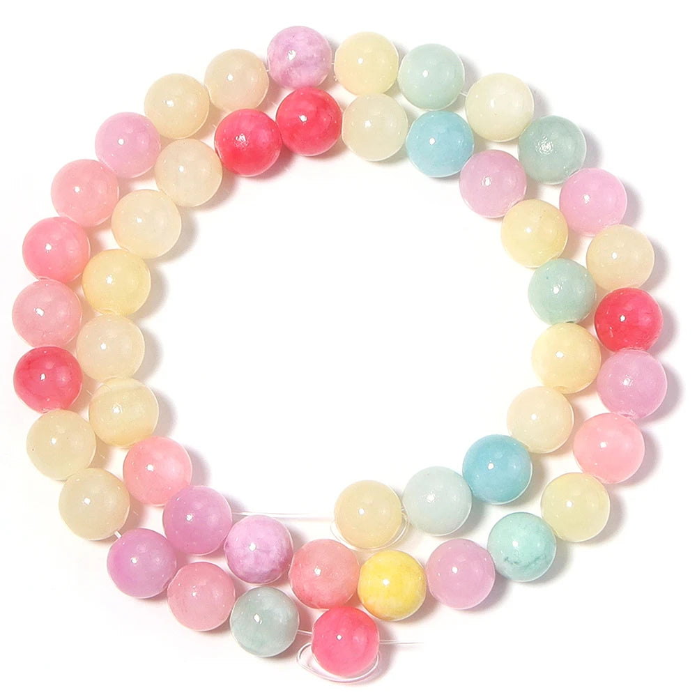 Yellow Jade Stone Round Spacer Beads – DIY Jewelry Making Stone Spacer Beads PLUSH 8mm Apx 45pcs