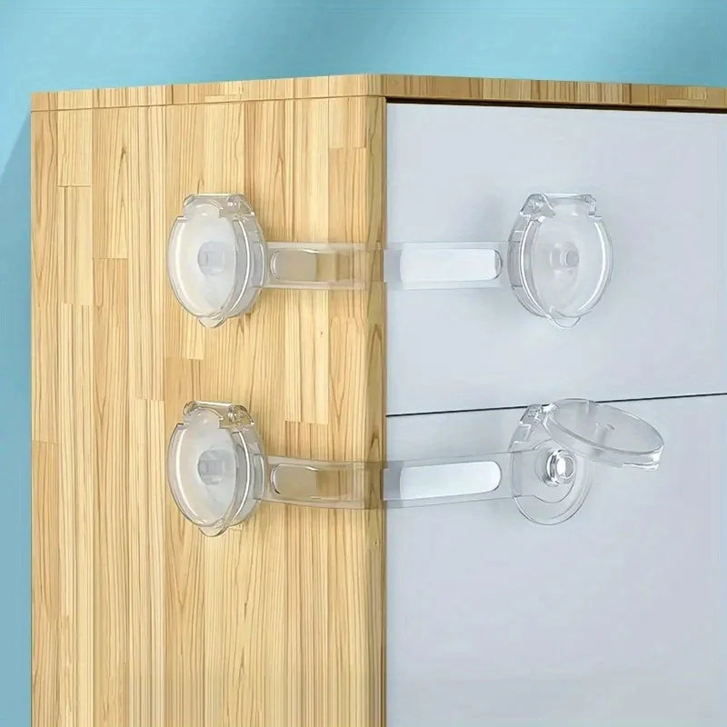 8-Pack Transparent Safety Drawer Locks – Easy Install Child Safety Locks PLUSH
