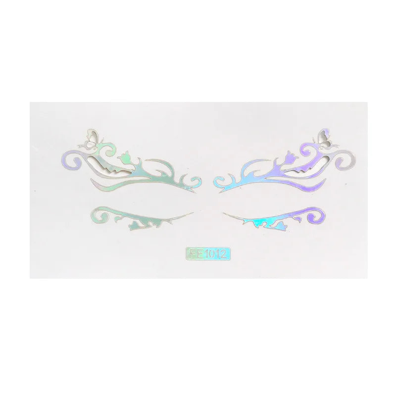 Laser Face & Eye Makeup Stickers – Colorful Party Art Decor Face Makeup Stickers PLUSH FE1012