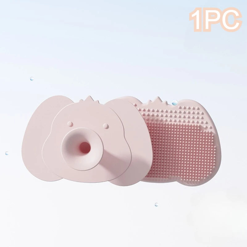 Baby Silicone Hair Wash Brush – Scalp Massage & Cleansing Baby Bath Brush PLUSH Pink 1PC