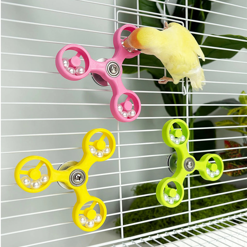 Interactive Rotating Parrot Toy – Bird Cage Spinner for Parrots Bird Cage Toy PLUSH