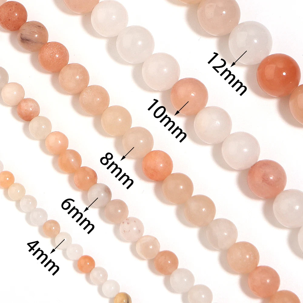 Pink Aventurine Stone Round Spacer Beads 4–12mm | DIY Jewelry Stone Spacer Beads PLUSH