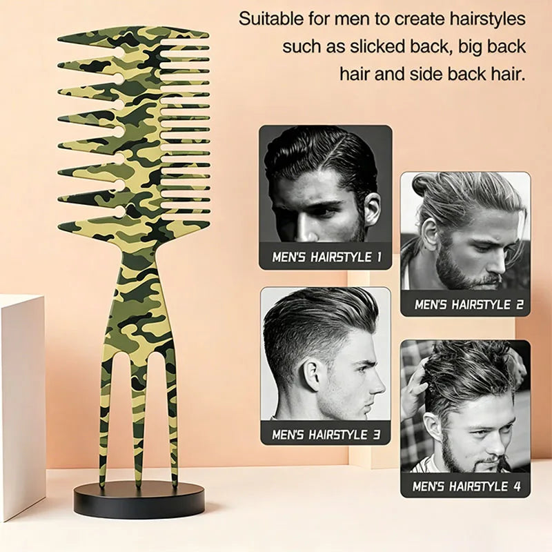 3-in-1 Fishbone Comb – Men's Pompadour & Texturizing Comb Hair Styling Comb PLUSH