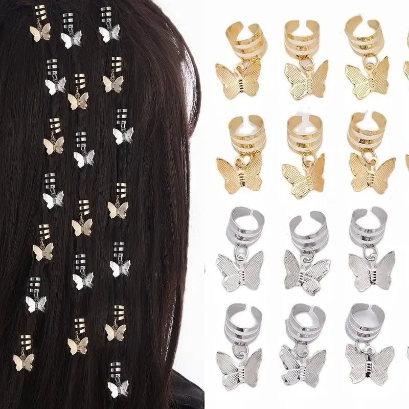 Butterfly Dreadlock Beads – Sparkly Bohemian Braiding Hair Rings Hair Braid Beads PLUSH