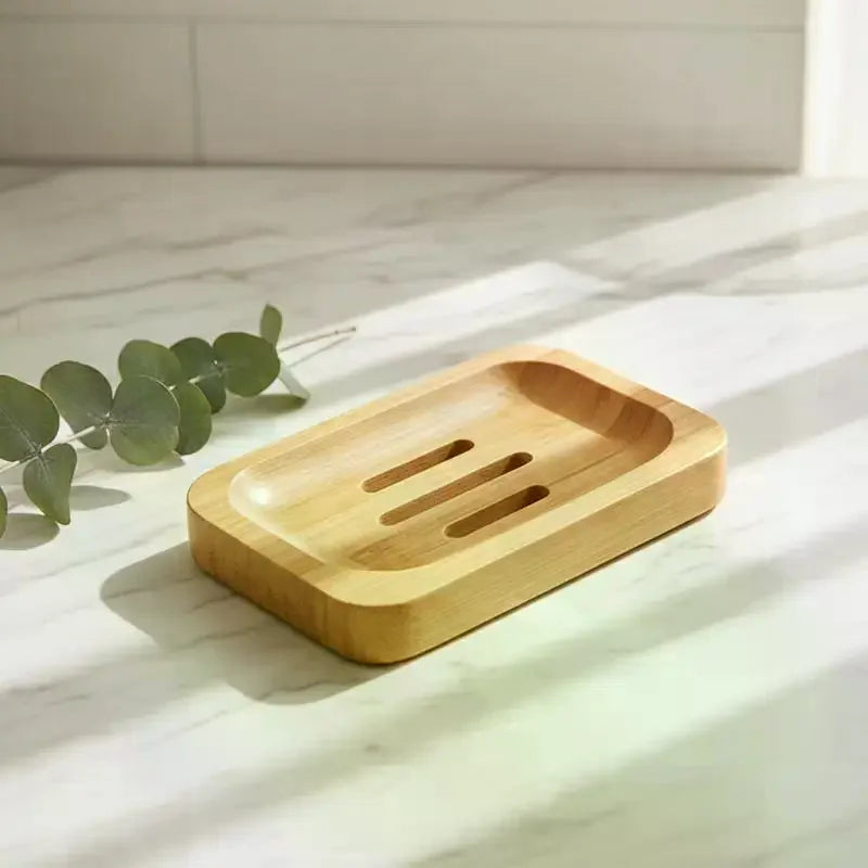 Self-Draining Bamboo Soap Box – Eco-Friendly Soap Dish Holder Bamboo Soap Dish PLUSH