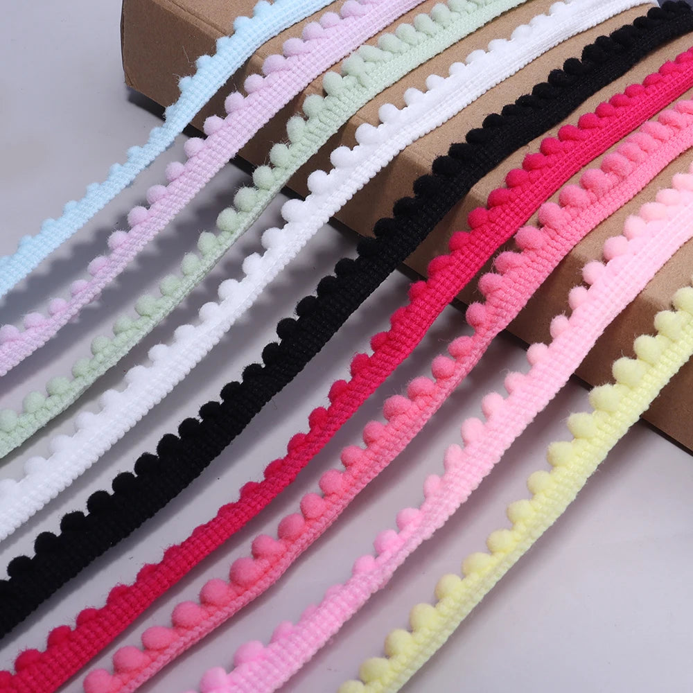 10 Yards Puffy Ball Lace Trim Ribbon – DIY Tassel Braided Rope Craft Trim Ribbon PLUSH