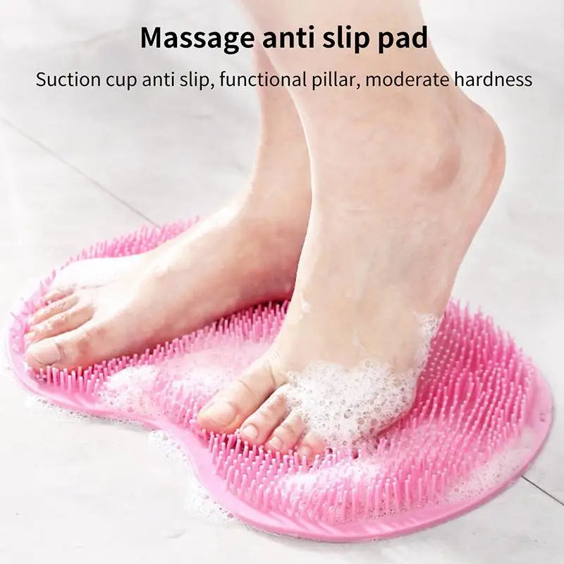 Shower Foot Scrubber Mat – Wall Mounted Non-Slip Exfoliator Foot Scrubber Mat PLUSH