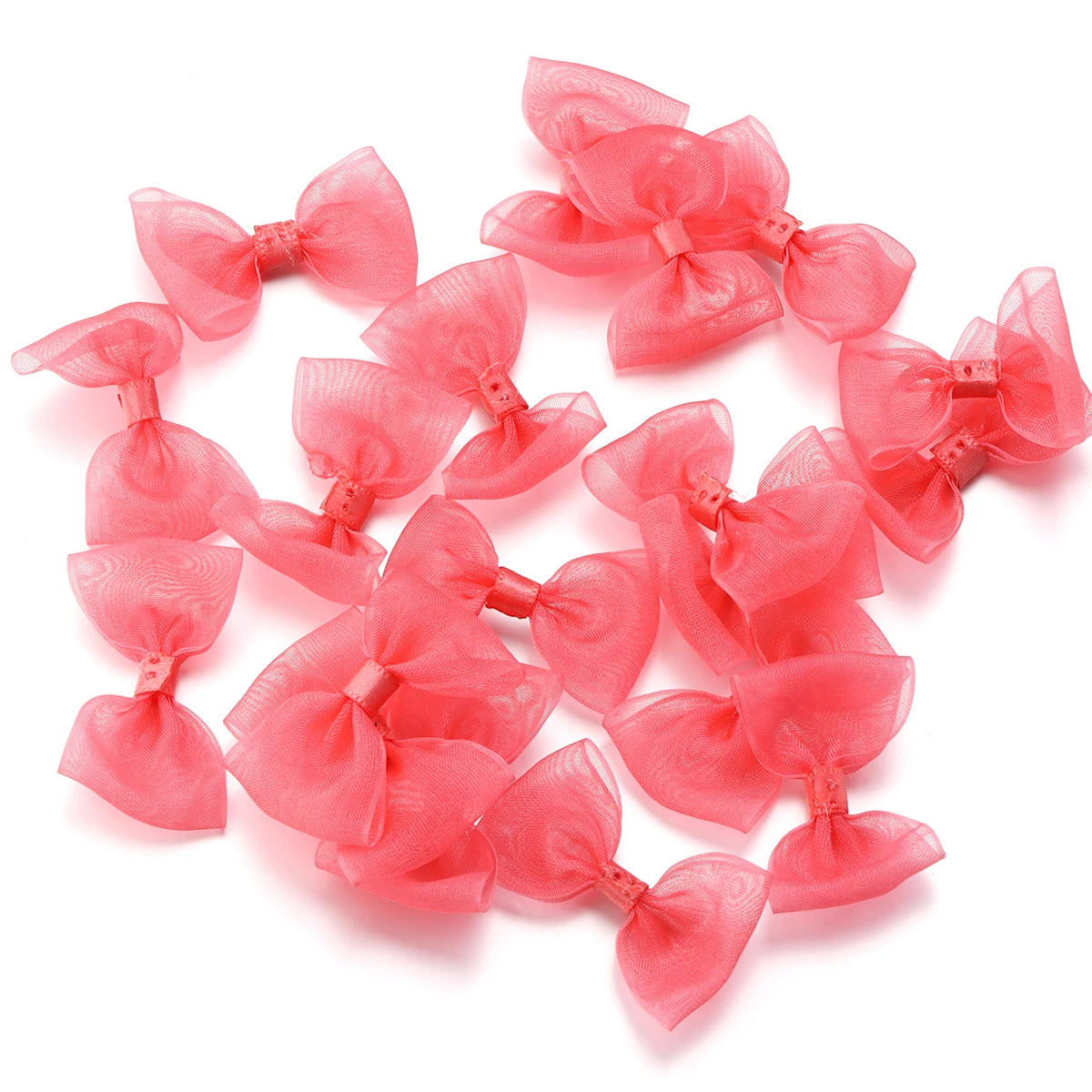 20pcs Satin Ribbon Bows 2.5x5cm Multicolor – Craft & Gift Decor Ribbon Bows PLUSH Red 1 2.5cmx5cm