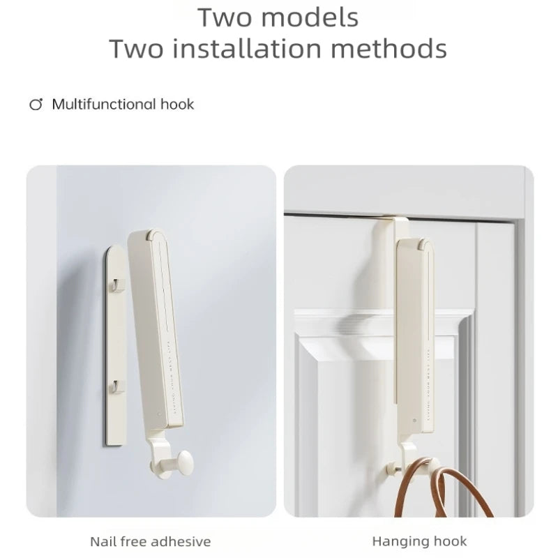 Foldable Door Hooks 6-Hook Aluminum Scalable Storage Rack Door Hook Rack PLUSH