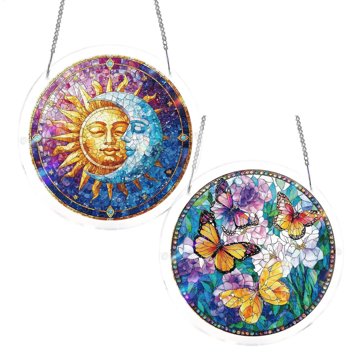 Acrylic Puzzle Suncatcher – Round Rainbow Window Light Catcher Window Suncatcher PLUSH