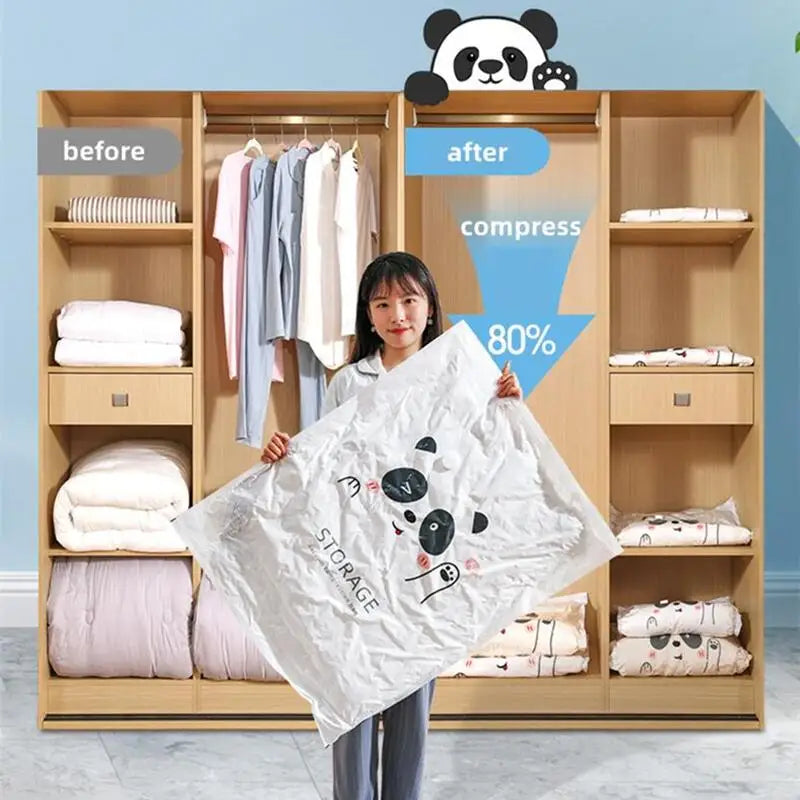 Reusable Vacuum Compression Bags for Clothes & Travel Vacuum Storage Bags PLUSH