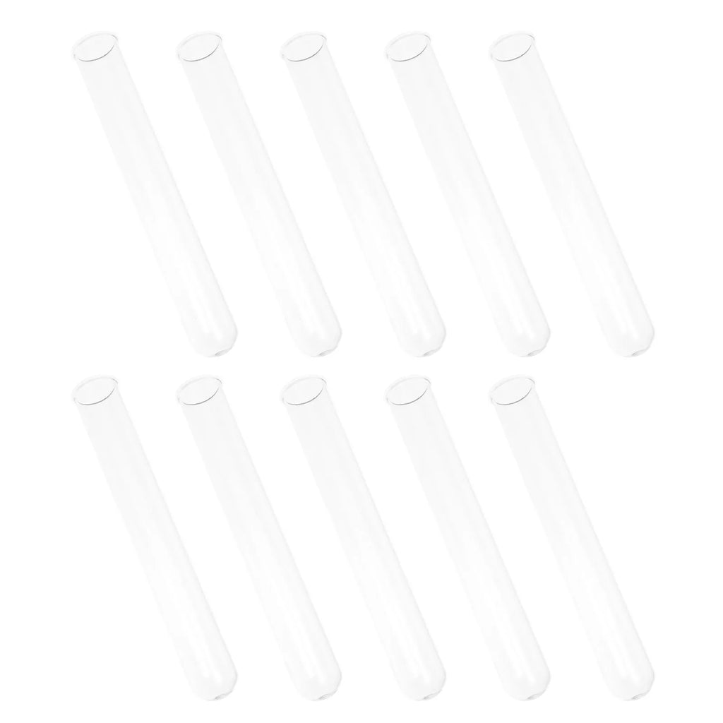 10pcs Clear Glass Test Tubes Roll Edge – DIY Lab Storage Glass Test Tubes PLUSH