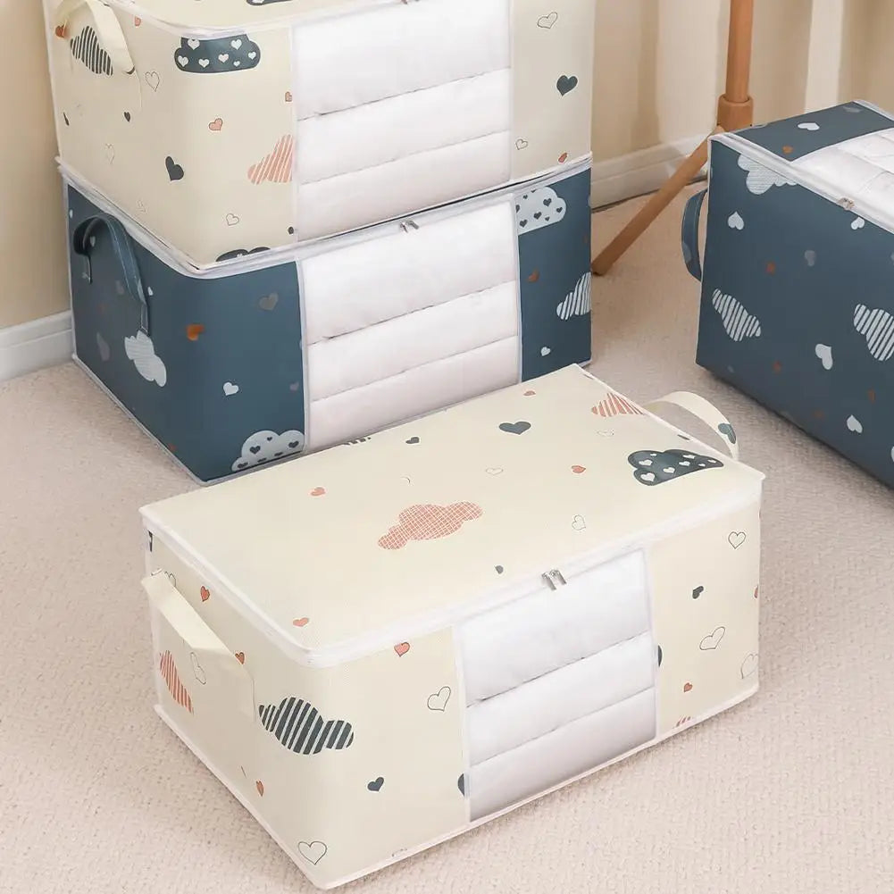 Dustproof Quilt Storage Bag with Handle – Foldable Organizer Quilt Storage Bag PLUSH