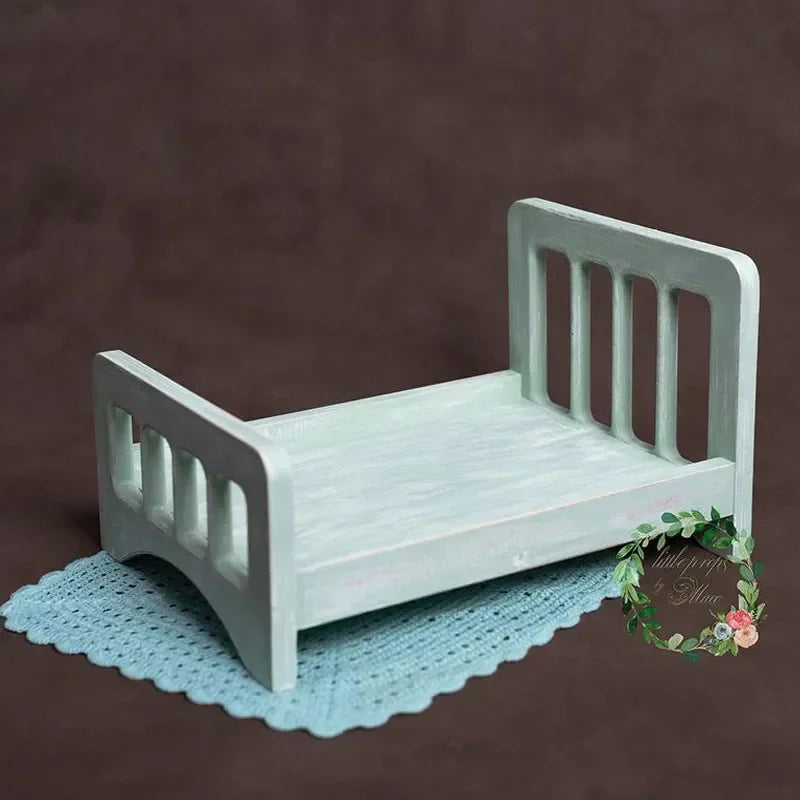 Vintage Wooden Mini Bed Newborn Baby Photography Prop Baby Photography Prop PLUSH