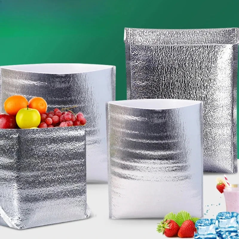 Disposable Aluminum Foil Insulated Cooler Bags – Lunch & Picnic Insulated Cooler Bag PLUSH