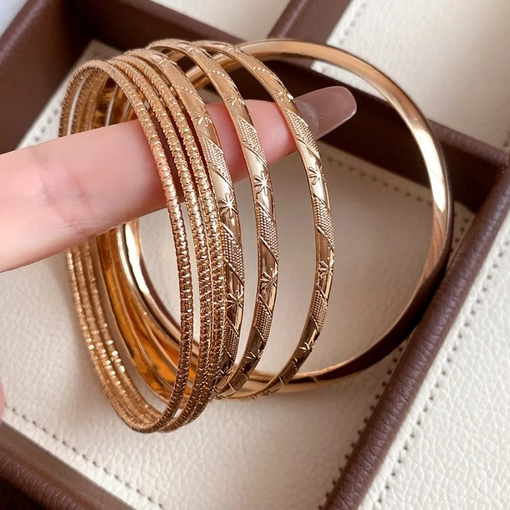 Gold Silver Cuff Bangle Set – Star Pentagram Y2K Bracelets Cuff Bangle Set PLUSH