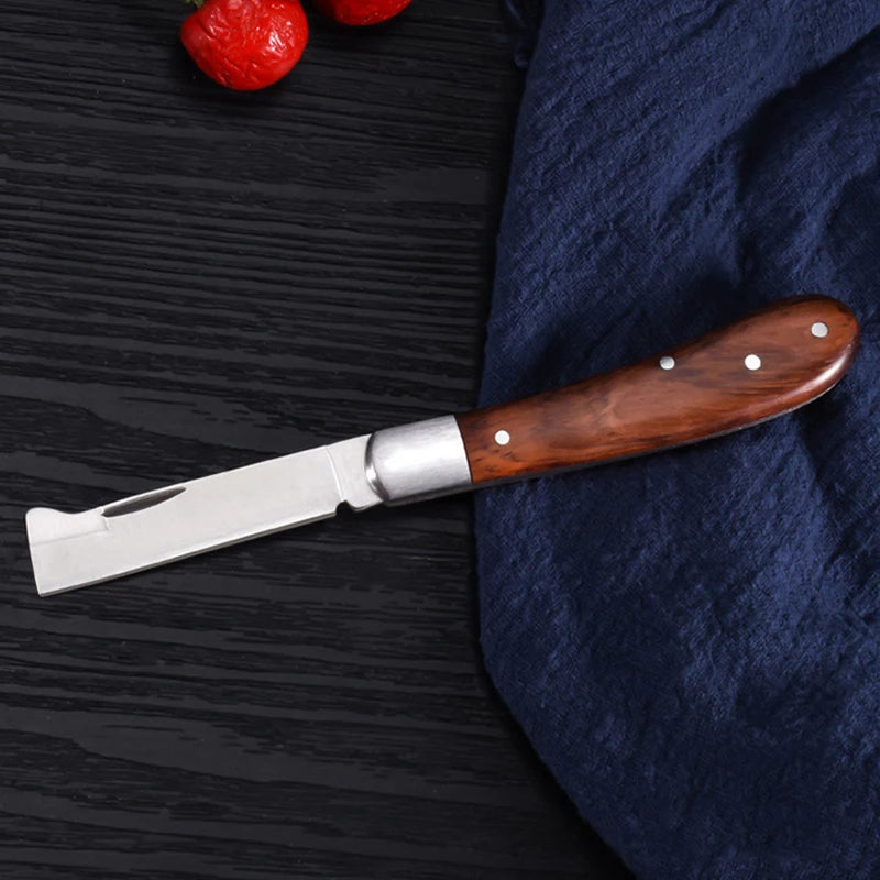 Stainless Steel Folding Grafting Knife Wooden Handle – KOQZM Folding Pocket Knife PLUSH