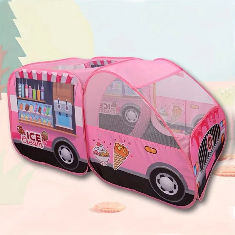 Pink Dessert Truck Kids Pop-Up Play Tent | Indoor & Outdoor Kids Play Tent PLUSH