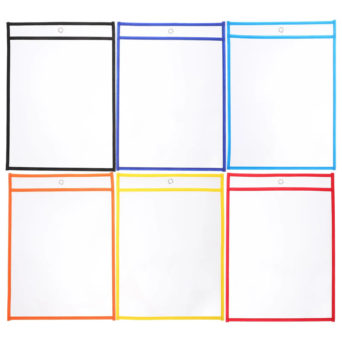 Reusable Dry Erase Sleeves 6-Pack – Transparent Double-Sided PVC Dry Erase Sleeves PLUSH
