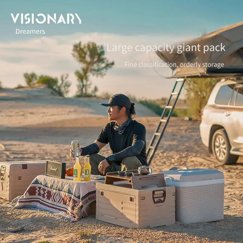 Foldable Camping Storage Box PP 47.5x29.5x23.5cm Flip Top Foldable Storage Box PLUSH