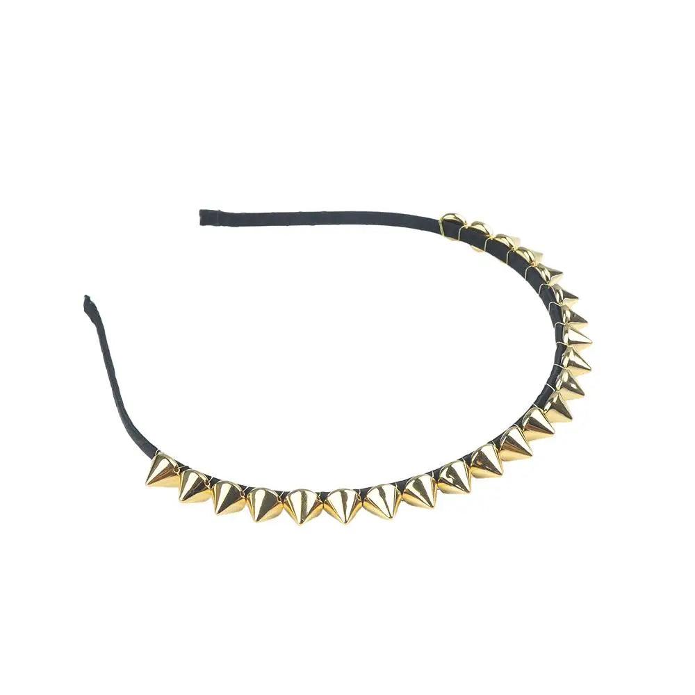 Punk Rock Bow Rivet Headband – Studded Metal Hair Band Rivet Hair Headband PLUSH