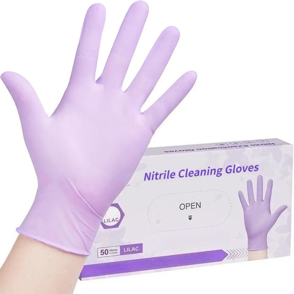 Light Purple Nitrile Disposable Gloves Powder Free Latex Free 50/100 Disposable Nitrile Gloves PLUSH