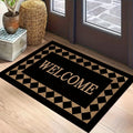 Non-Slip Welcome Doormat | Machine Washable Polyester Rug Entryway Doormat PLUSH 3 90cmx60cm