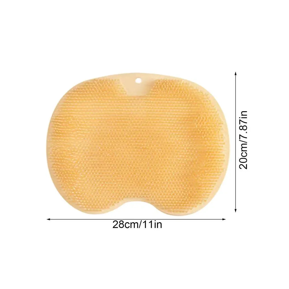Silicone Foot Scrubber Shower Mat – Wall Mount Body Brush Foot Scrubber Mat PLUSH Yellow