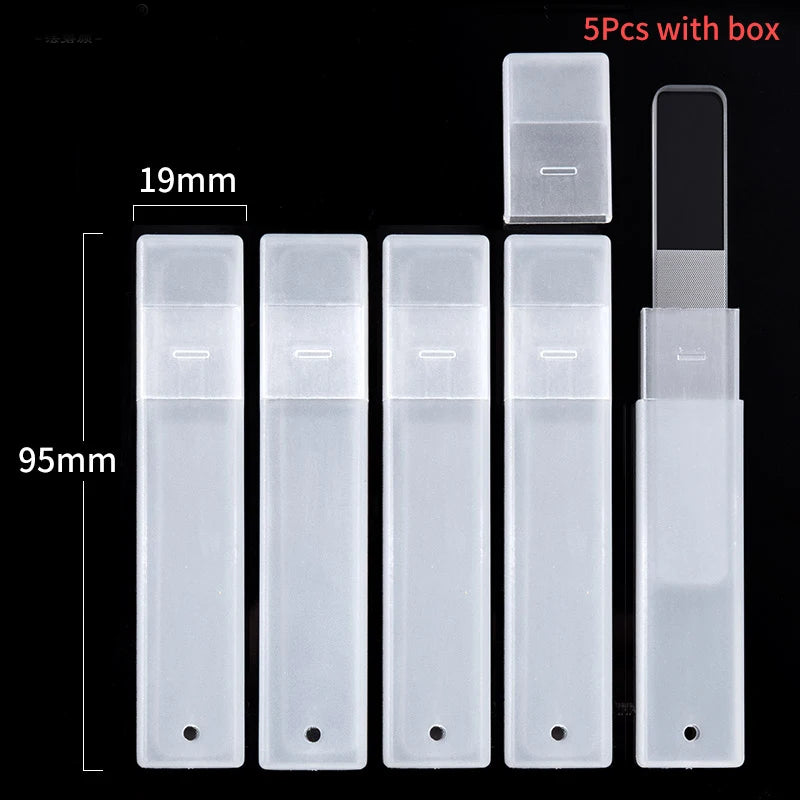 Crystal Glass Nano Nail File & Shine Buffer Polisher Nano Glass Nail File PLUSH 5 pcs