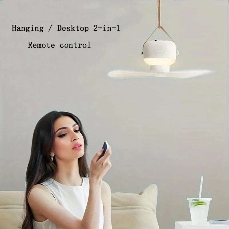 Portable USB Ceiling Fan with Remote Control & Night Light Portable Ceiling Fan PLUSH