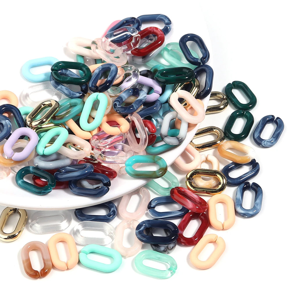 30pcs Colorful Acrylic U-Shape Link Clasps 9x15mm DIY Jewelry Jewelry Clasps PLUSH
