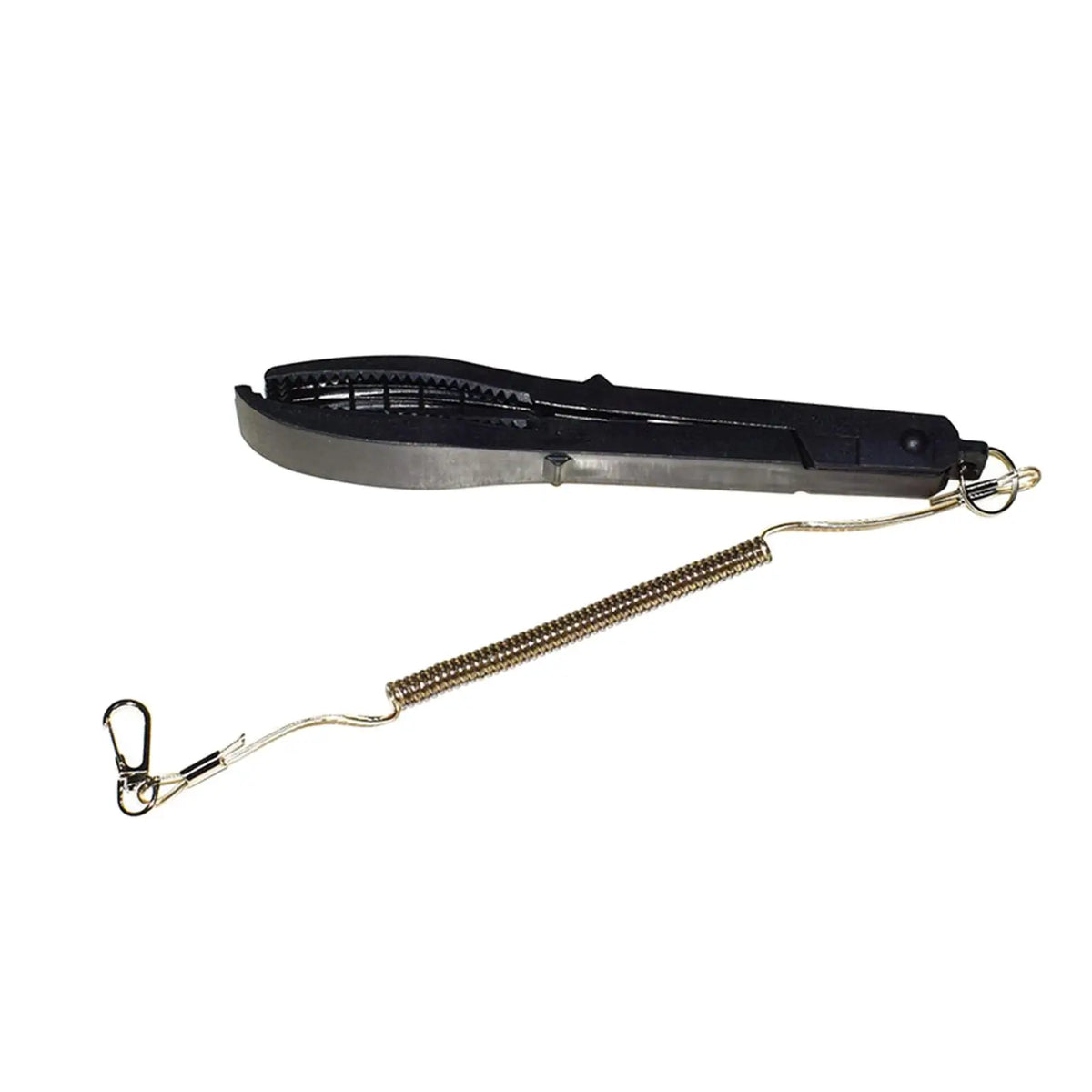 Fishing Pliers Fish Grabber with Retractable Lanyard & Carabiner Fish Grip Tool PLUSH Black