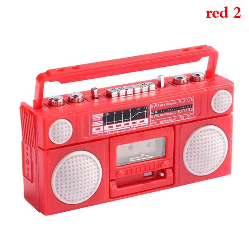 Dollhouse Mini Nostalgic Radio & Tape Recorder Model Toy Dollhouse Miniature PLUSH Red RD2