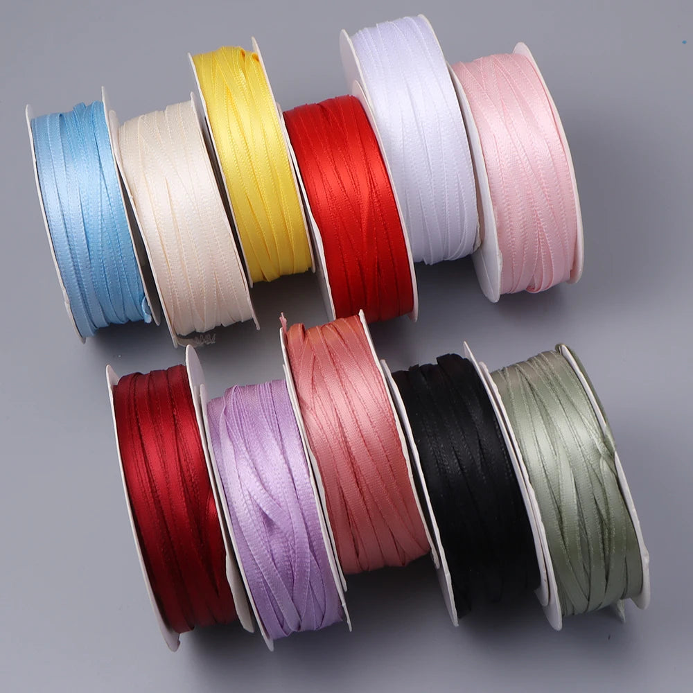 50 Yards 3mm Double-Sided Satin Ribbon – DIY Craft & Bows Satin Craft Ribbon PLUSH