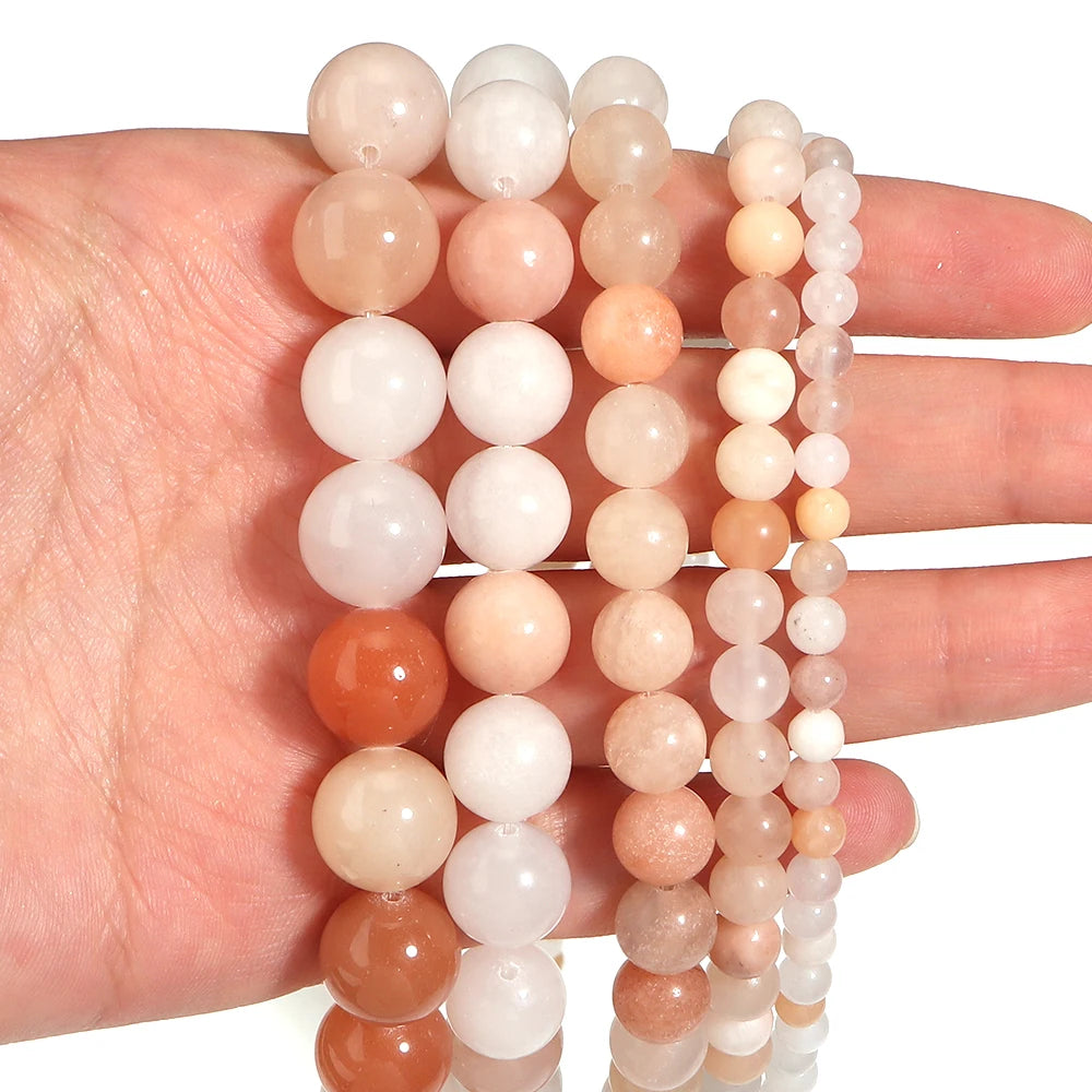 Pink Aventurine Stone Round Spacer Beads 4–12mm | DIY Jewelry Stone Spacer Beads PLUSH