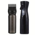 2-Pack Fine Mist Spray & Root Comb Applicator Hair Dye Bottles Hair Applicator Bottles PLUSH Black