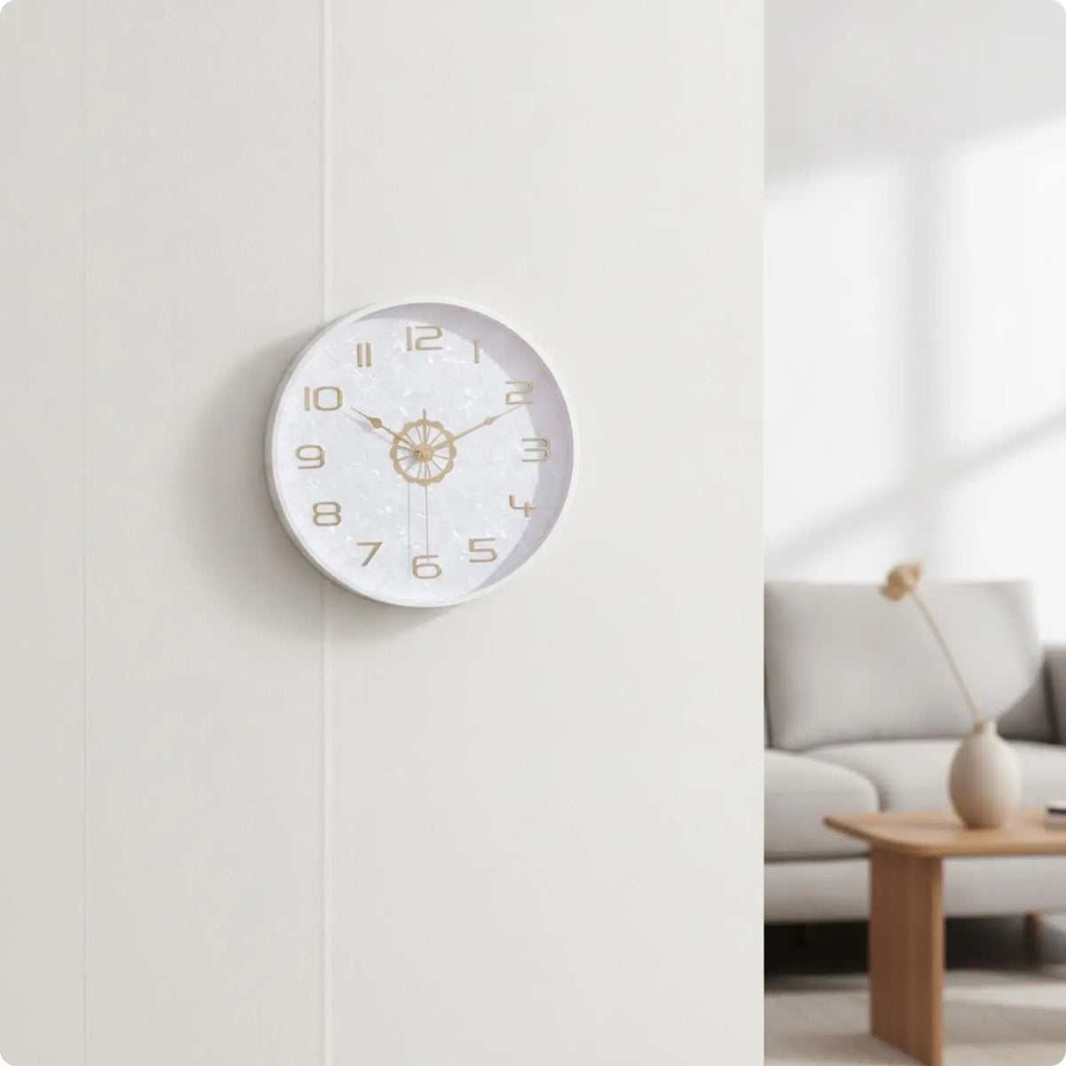 35cm Silent Glow Sound-Activated Analog Wall Clock Wall Clock PLUSH