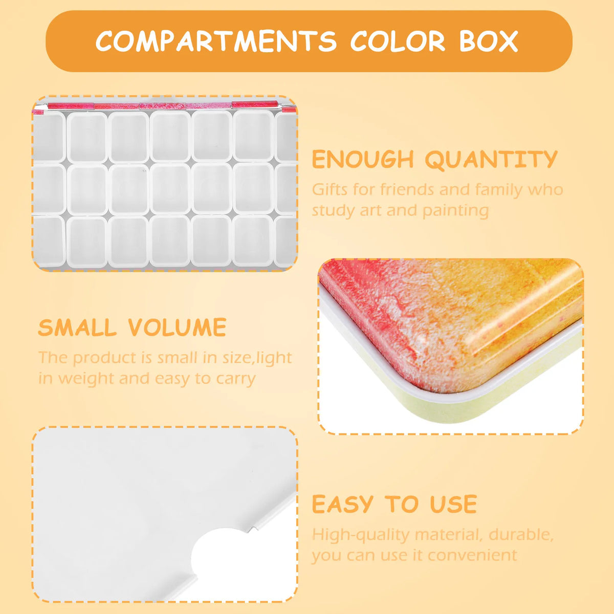Watercolor Mixing Box – Iron Frame & Empty Plastic Pans Watercolor Palette Box PLUSH