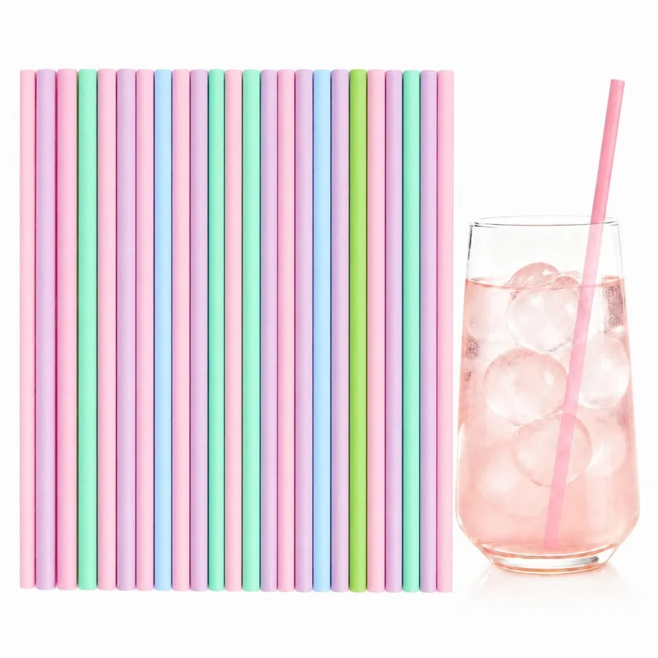 Solid Color Disposable Paper Straws 25/50/100pcs | Party Events Disposable Paper Straws PLUSH