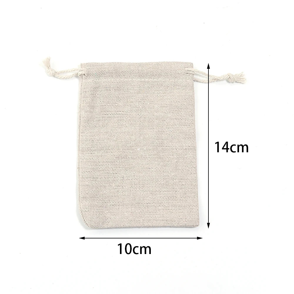 Jute Linen Drawstring Bags – Jewelry & Gift Pouches 5-10pcs Jewelry Gift Pouches PLUSH 10x14cm 10pcs