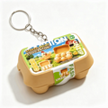 Egg Shape Button Clicker Keychain – Minimalist Beige Novelty Novelty Clicker Keychain PLUSH Egg Button Keychain