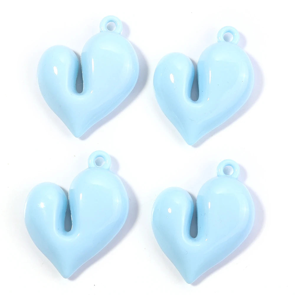 4pcs Acrylic Irregular Heart Charms Pendants – DIY Jewelry Jewelry Charm Pendants PLUSH Blue