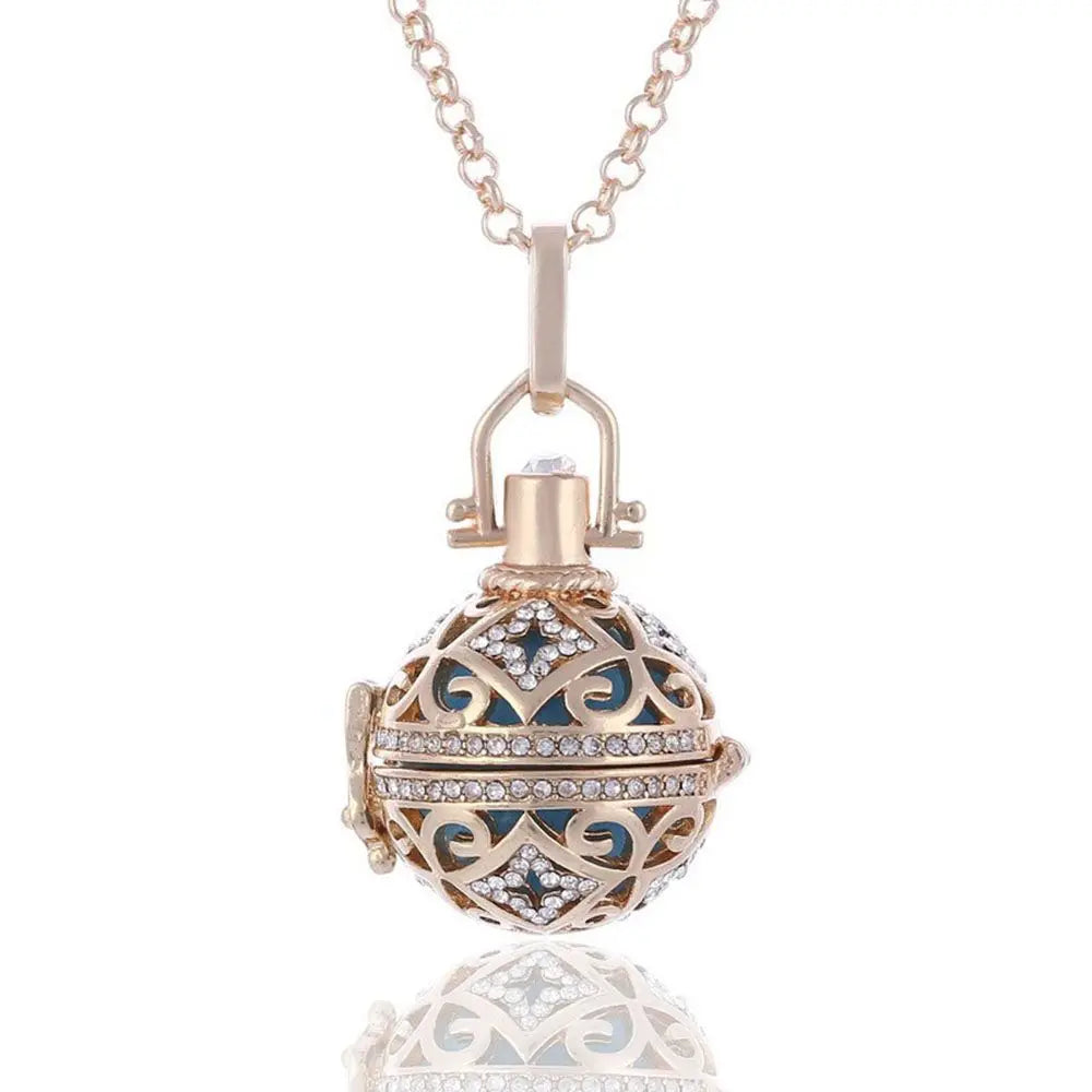 Angel Caller Harmony Ball Locket Pendant Necklace – Chime Bell Pendant Necklace PLUSH