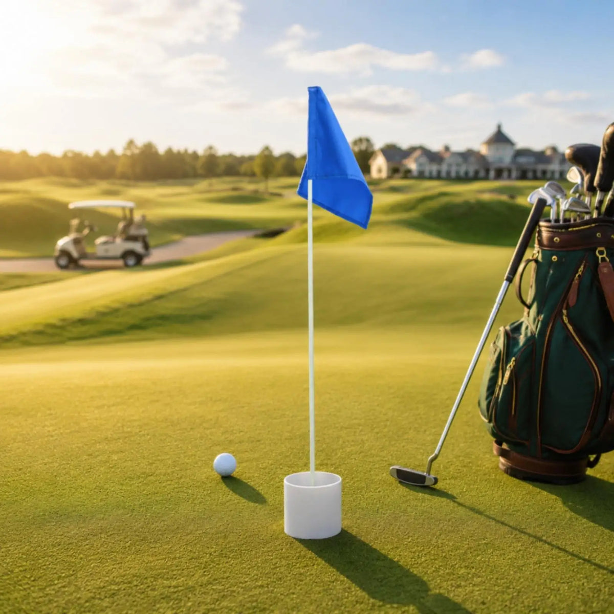 Golf Putting Practice Flagstick & Cup Set – Backyard Green Golf Training Aid PLUSH
