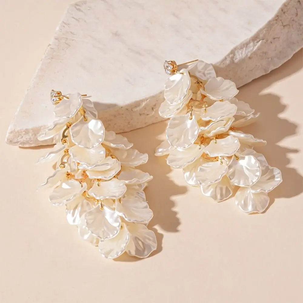 Vintage Petal Tassel Drop Earrings – Luxury Women's Jewelry Drop Earrings PLUSH