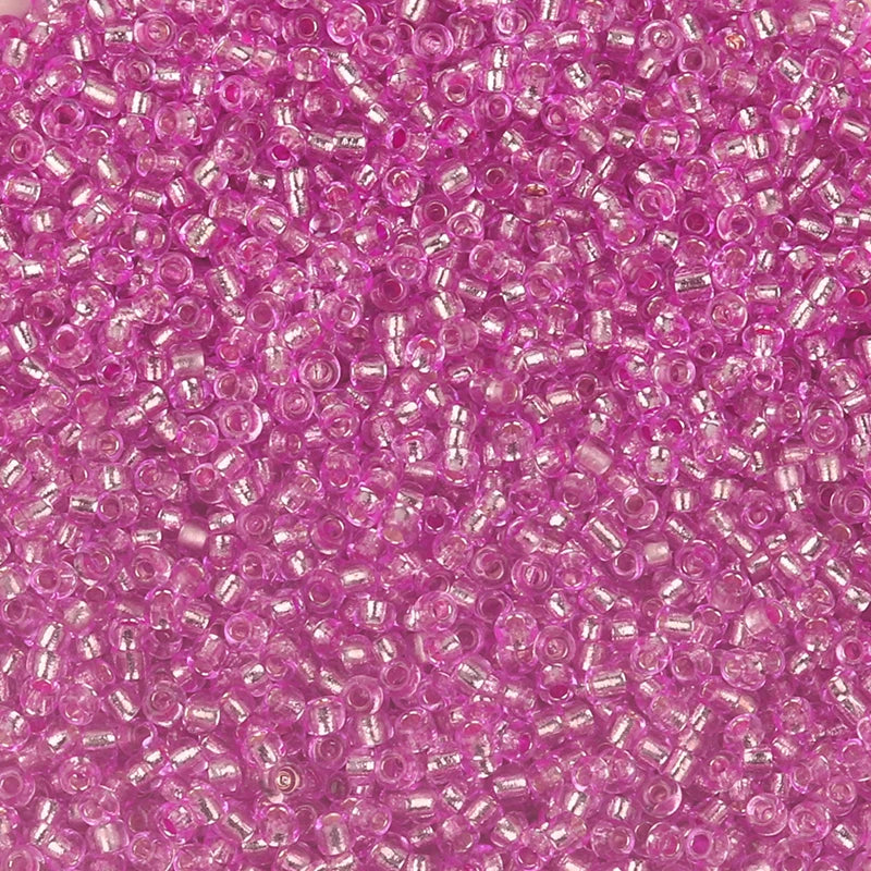Silver Filled Glass Tube Seed Beads 10g – DIY Jewelry Making Glass Seed Beads PLUSH pink