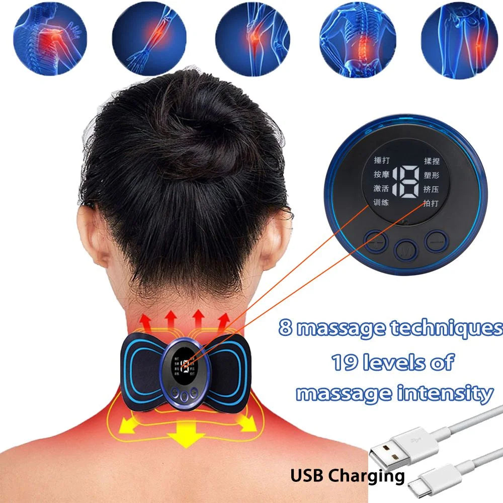 CAMMUO 8-Mode 19-Level Electric Pulse Neck & Body Massager Electric Pulse Massager PLUSH