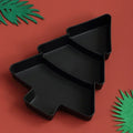 Christmas Tree 3-Tier Snack Tray – Fruit & Candy Serving Dish Tiered Serving Tray PLUSH Black 3pcs