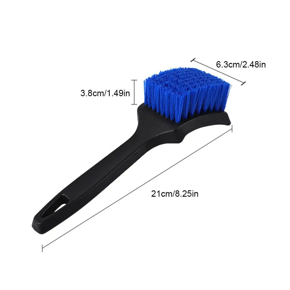 Car Wheel & Tire Cleaning Brush – Dense Bristles, Short Handle Wheel Cleaning Brush PLUSH