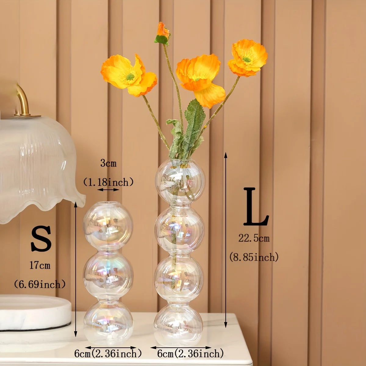 Nordic Glass Bubble Vase – Clear Bud Vase & Hydroponic Planter Glass Bud Vase PLUSH